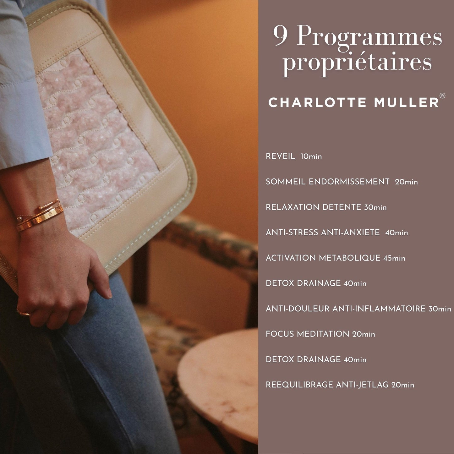 MINI Mat Infrarouge & PEMF – 9 programmes bien-être | Charlotte Muller®